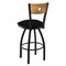 Holland Bar Stool Co 25" Swivel Counter Stool, Black Wrinkle, Med Back, Black Vinyl Seat 83025BWMedMplBBlkVinyl - alternate 3